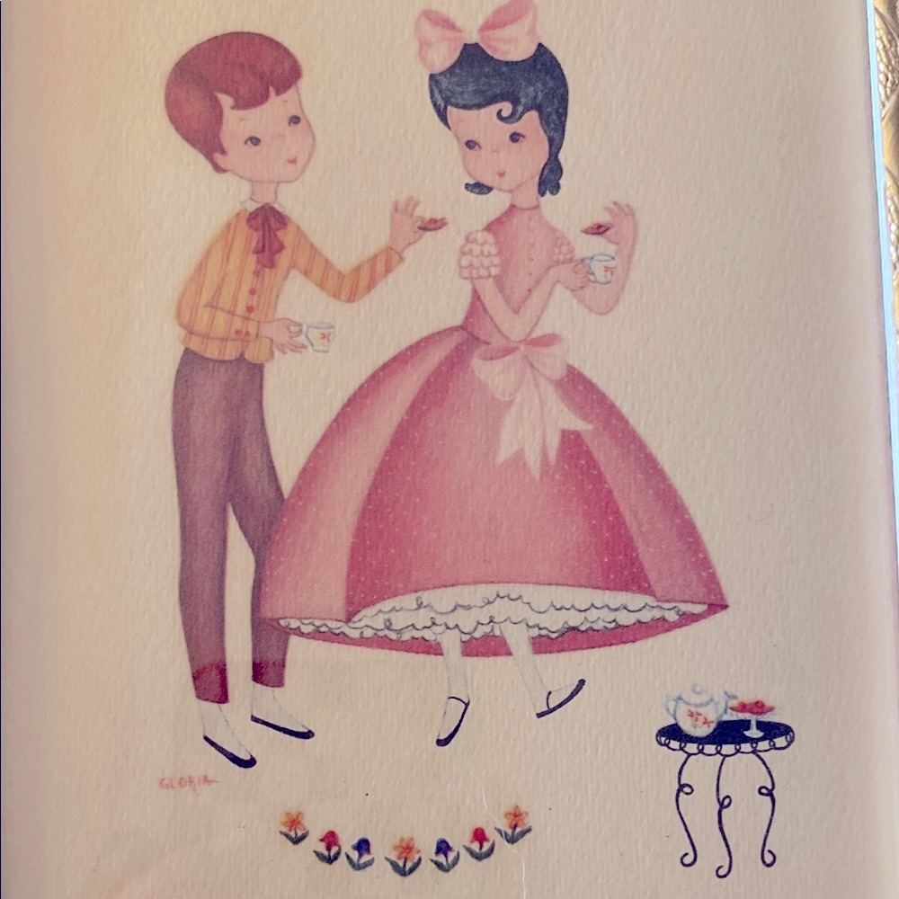 Set of 3 1957 Vintage Style Illustration with Children